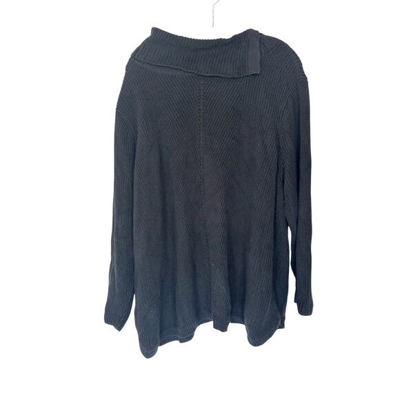 Talbots Woman Petites Plus Sweater Black Cable Knit Turtleneck Size 3X Petite - Picture 1 of 12